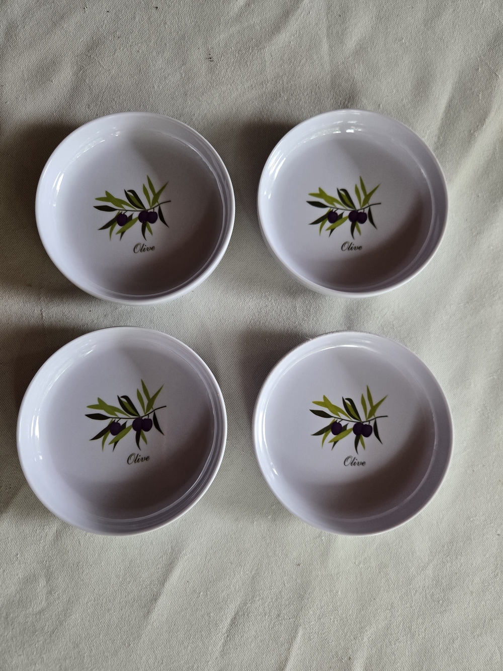 Olive Detail Coasters - Set of 4 Plastic Or Melamine